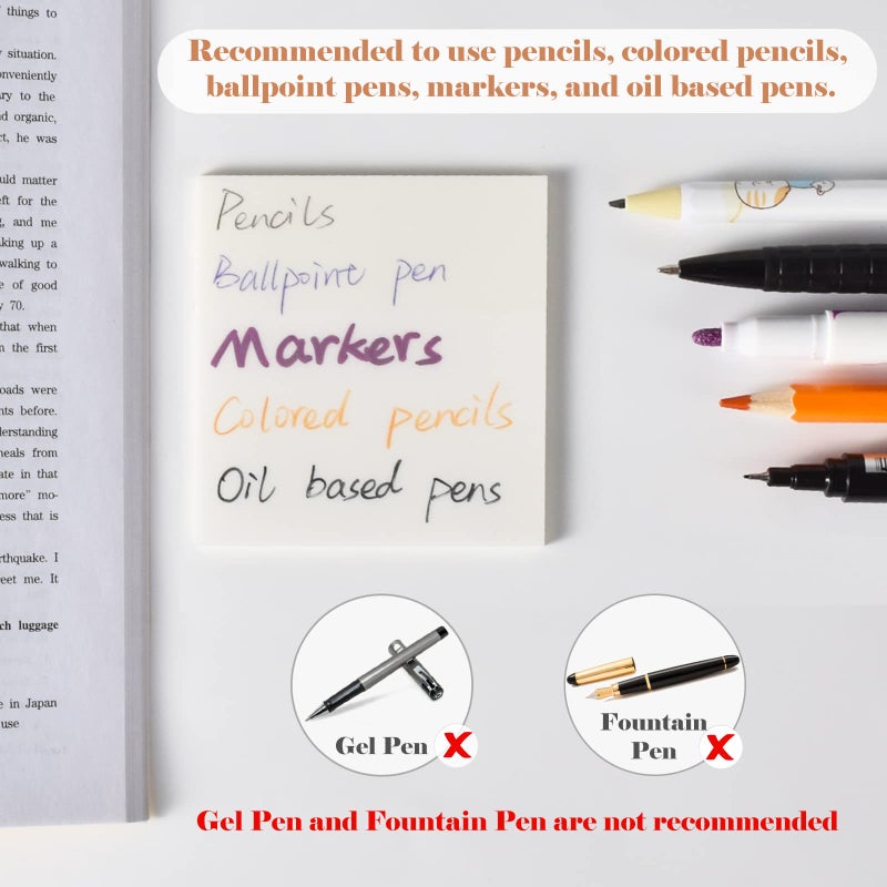 BAYTORY 700 Sheets Transparent Sticky Notes, Clear Waterproof 3 x 3 inch See Through Memo Pad, Self-Adhesive Translucent Writable Index Tabs for Annotating Books, Office & School Study Supplies - Image 3