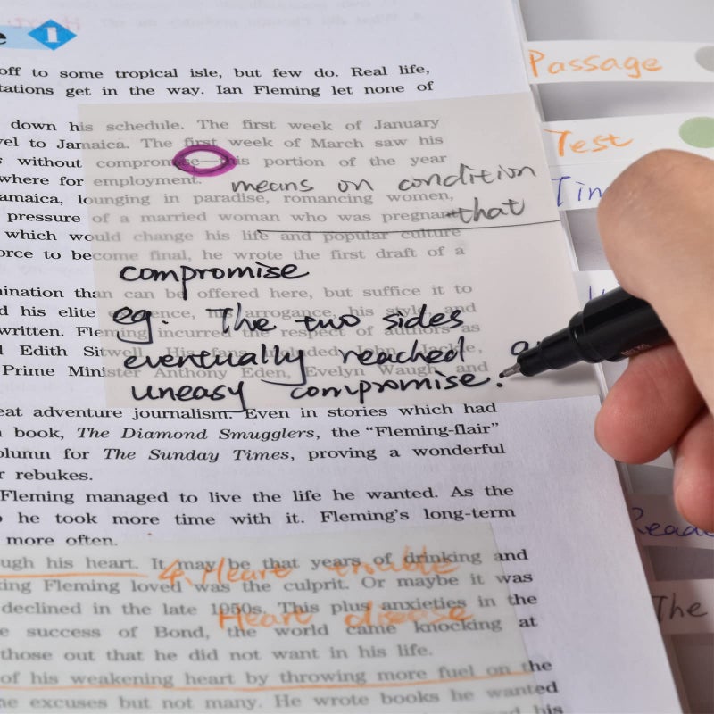 BAYTORY 700 Sheets Transparent Sticky Notes, Clear Waterproof 3 x 3 inch See Through Memo Pad, Self-Adhesive Translucent Writable Index Tabs for Annotating Books, Office & School Study Supplies - Image 4