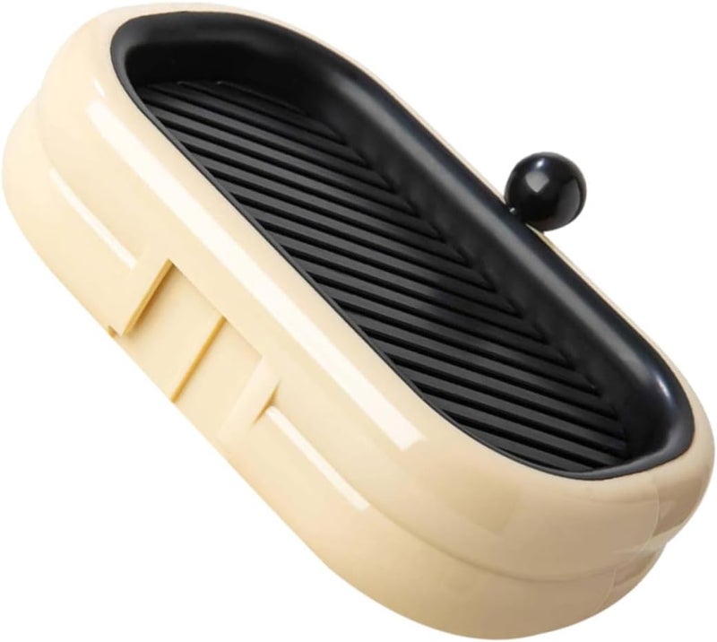 Double-Layer Drain Design Soap Holder Wall Mount Soap Dish Beige Bathroom Countertop for Residential and Laundry Room - Image 1
