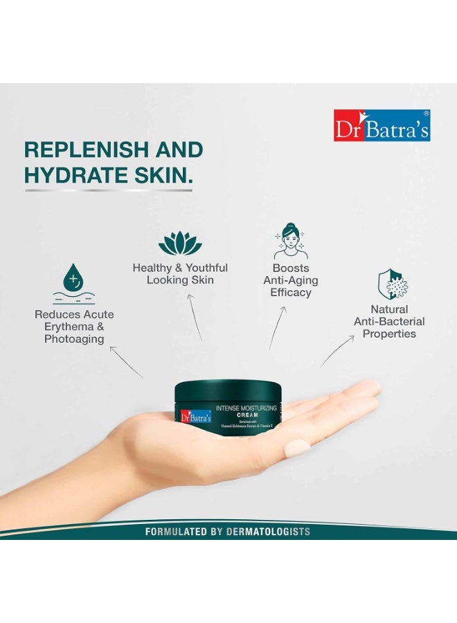Dr Batra's Dr Batra’s Intense Moisturizing Cream | Clinically Inspired | With Echinacea & Vitamin E | Long-Lasting Hydration for Smooth, Soft Skin | Suitable for All Skin Types (100 g) | For Men & Women - Image 4