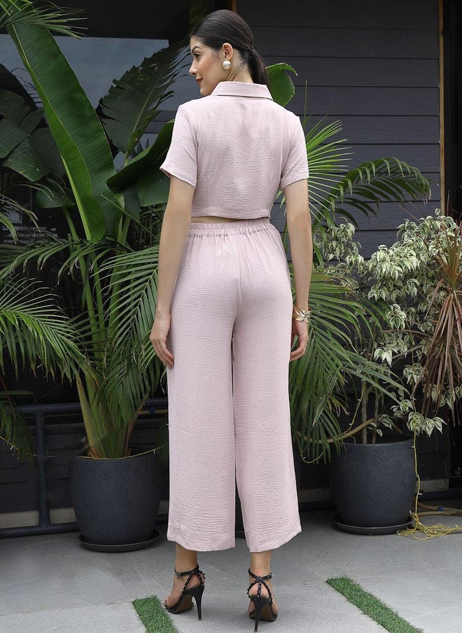 PlusS Peach Co-Ord Set: Shirt and Trousers for Women - Image 5