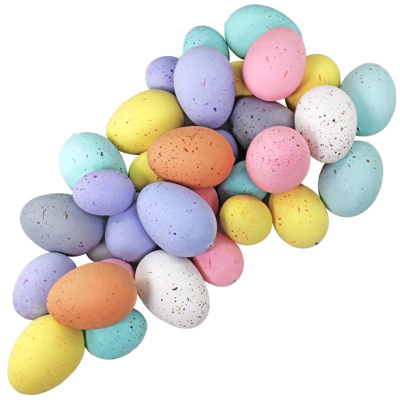 Winlyn Assorted Faux Foam Speckled Eggs Decorative Pastel Eggs for DIY Easter Wreath Centerpiece Bowl Basket Fillers Party Favors Gifts Spring Home Wedding Table Decor - Image 1