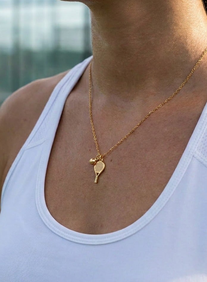 SVL Gold Plated Padel Necklace - Premium Gift for Women Padel Players with Adjustable Chain & Box - Image 3