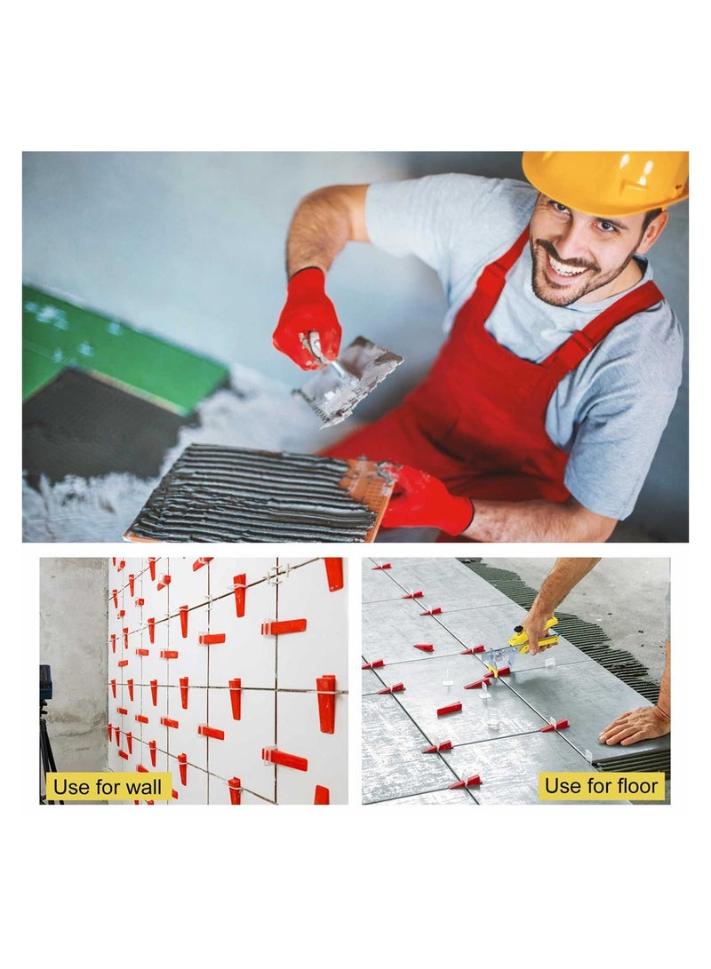 Tile Leveling System with Tile Plier, 300 PCS Tile Spacers Clips and 100 PCS Reusable Wedges, DIY Tile Installation Tools Kit for Bathroom Floors and Kitchen Walls (Tile Spacers 1/16 Inch) - Image 3