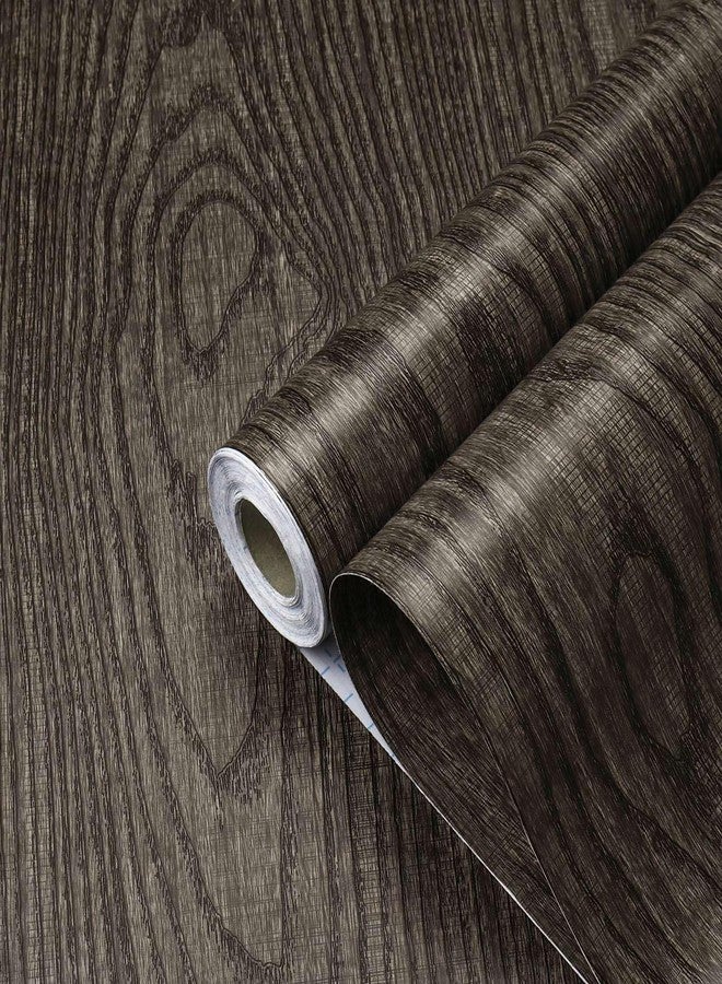 Dimoon Black Wood Wallpaper Wood Contact Paper Thickened Embossed Gray Wood Grain Wallpaper Peel and Stick Wallpaper Removable Wood Rustic Selfadhesive Vintage Countertops Vinyl Roll 118"x15.7" - Image 3