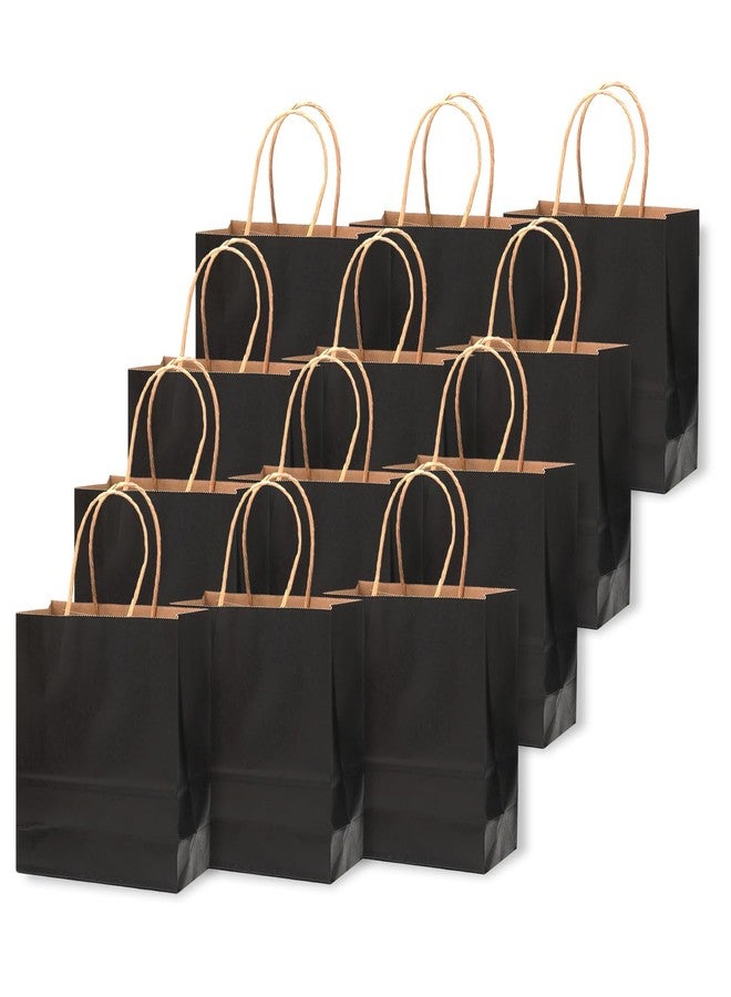 qiqee 200-Packs Black Paper Gift Bags with Handles Bulk 4.5"x2.5"x6" Mini Size Paper Bags Multiple Uses - Image 2