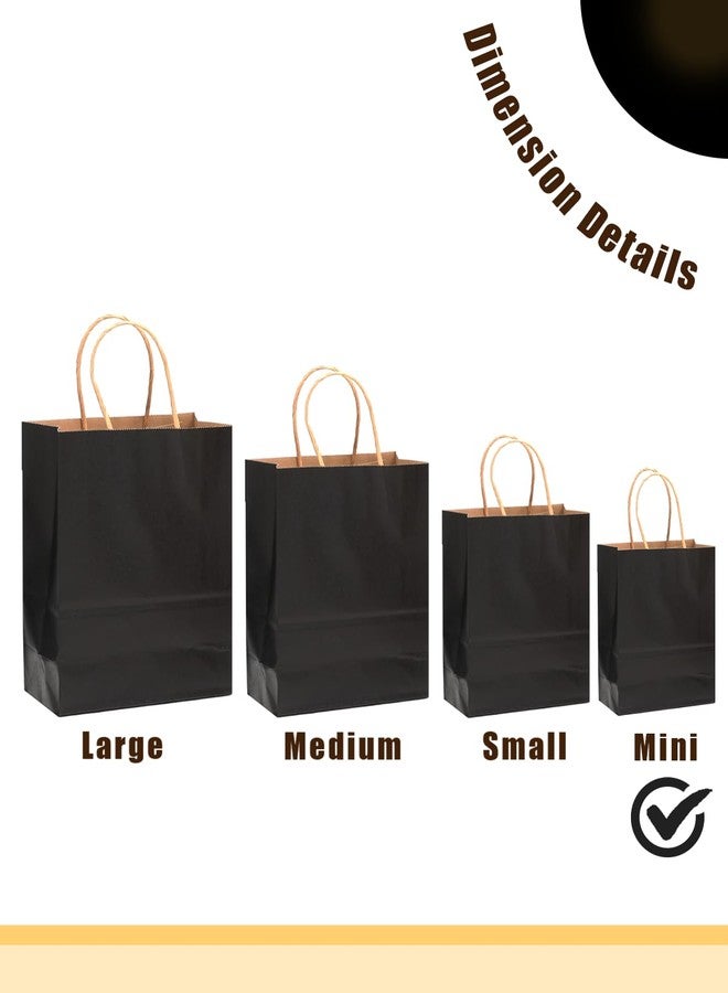 qiqee 200-Packs Black Paper Gift Bags with Handles Bulk 4.5"x2.5"x6" Mini Size Paper Bags Multiple Uses - Image 4