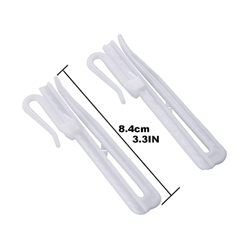 ZSTARR 20PCS Adjustable Pinch Pleated Curtain Drapery Pin Hook Curtain Plastic Adjusting Hook, White - Image 2