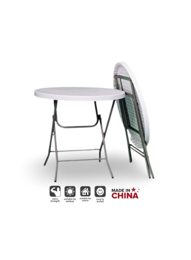 SunBoat Commerce ‎80cm Round Folding Table ‎HDPE granite series - Image 5