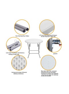 SunBoat Commerce ‎80cm Round Folding Table ‎HDPE granite series  - Image 3