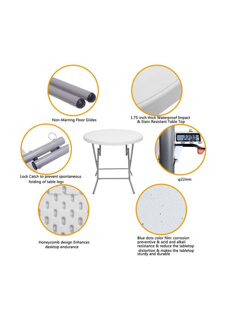 SunBoat Commerce ‎80cm Round Folding Table ‎HDPE granite series - Image 3
