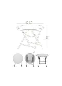 SunBoat Commerce ‎80cm Round Folding Table ‎HDPE granite series  - Image 4