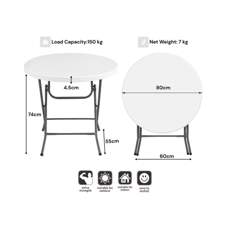 SunBoat Commerce Round Folding Table - versatile and perfect for multiple uses - Image 2