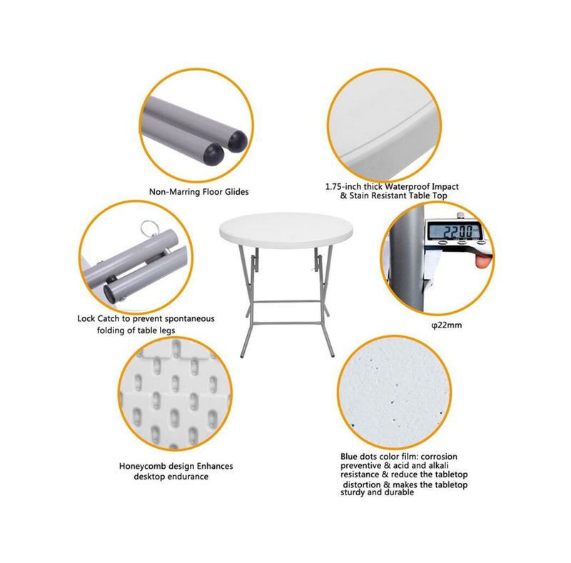 SunBoat Commerce Round Folding Table - versatile and perfect for multiple uses - Image 3