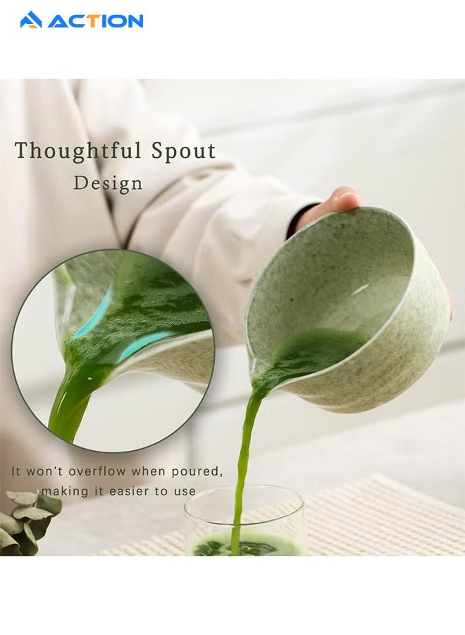 ACTION Matcha Set - Match Bowl And Whisk, Matcha Scoop | Matcha Whisk Stand (Chasen Holder) - 4pc Perfect Matcha Kit For Matcha Tea Ceremony (Green) - Image 4