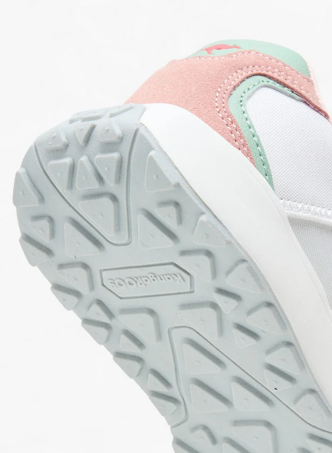 kangaROOS Girls' Colourblock Sports Shoes with Hook and Loop Closure