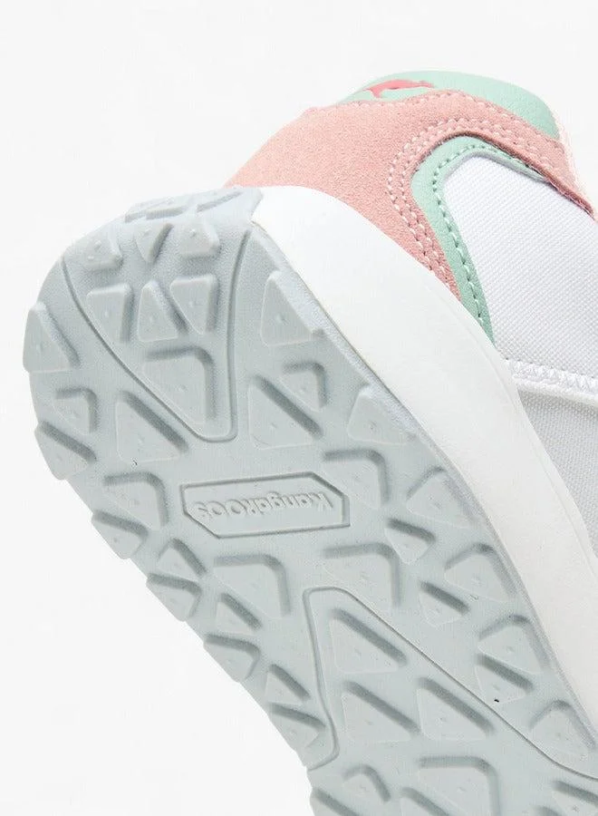kangaROOS WHITE Girls' Colourblock Sports Shoes with Hook and Loop Closure for Women | Best Price UAE