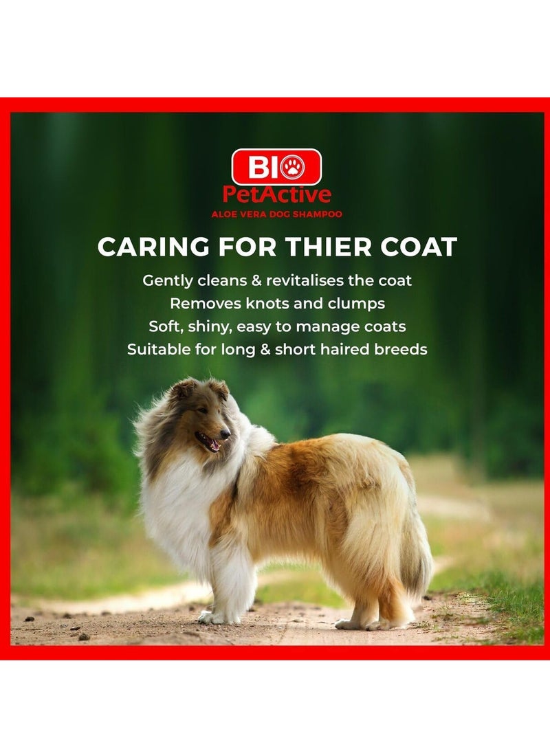 Bio PetActive Aloe Vera Dog Shampoo 400ml Sensitive Dog Shampoo with Aloe Vera Cleansing and Moisturising Dog Wash Long Lasting Floral Scent to Prevent Smelly Dogs Grooming Products for Dogs - Image 2