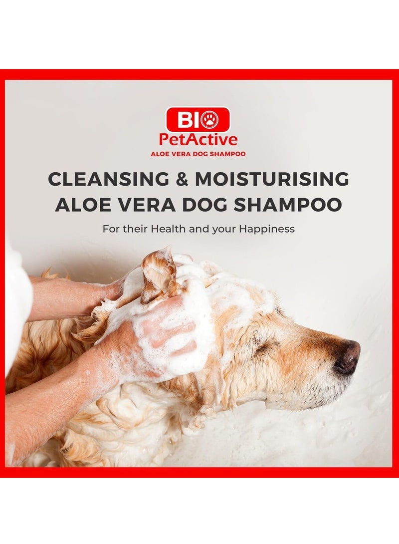 Bio PetActive Aloe Vera Dog Shampoo 400ml Sensitive Dog Shampoo with Aloe Vera Cleansing and Moisturising Dog Wash Long Lasting Floral Scent to Prevent Smelly Dogs Grooming Products for Dogs - Image 3
