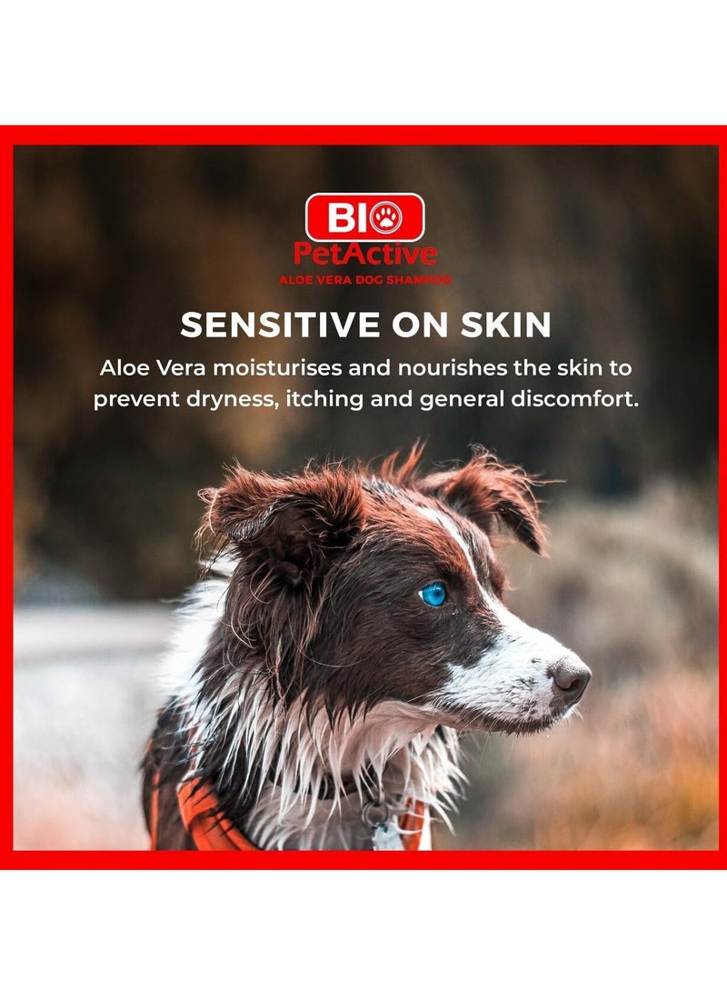Bio PetActive Aloe Vera Dog Shampoo 400ml Sensitive Dog Shampoo with Aloe Vera Cleansing and Moisturising Dog Wash Long Lasting Floral Scent to Prevent Smelly Dogs Grooming Products for Dogs - Image 4
