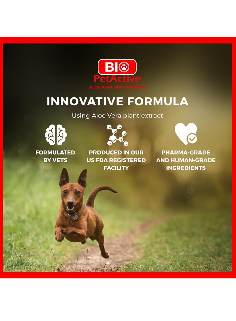 Bio PetActive Aloe Vera Dog Shampoo 400ml Sensitive Dog Shampoo with Aloe Vera Cleansing and Moisturising Dog Wash Long Lasting Floral Scent to Prevent Smelly Dogs Grooming Products for Dogs - Image 5