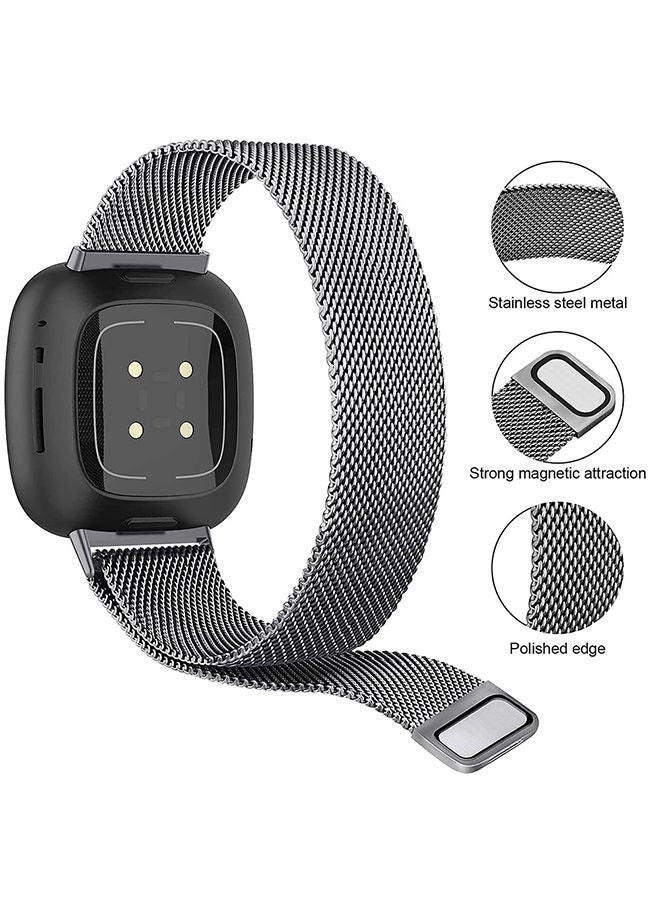 O Ozone Metal Bands for Fitbit Versa 3/Versa 4/Fitbit Sense/Sense 2 Strap, Milanese Loop Stainless Steel Metal Adjustable Magnetic Strap Wristband (Blue) - Image 3