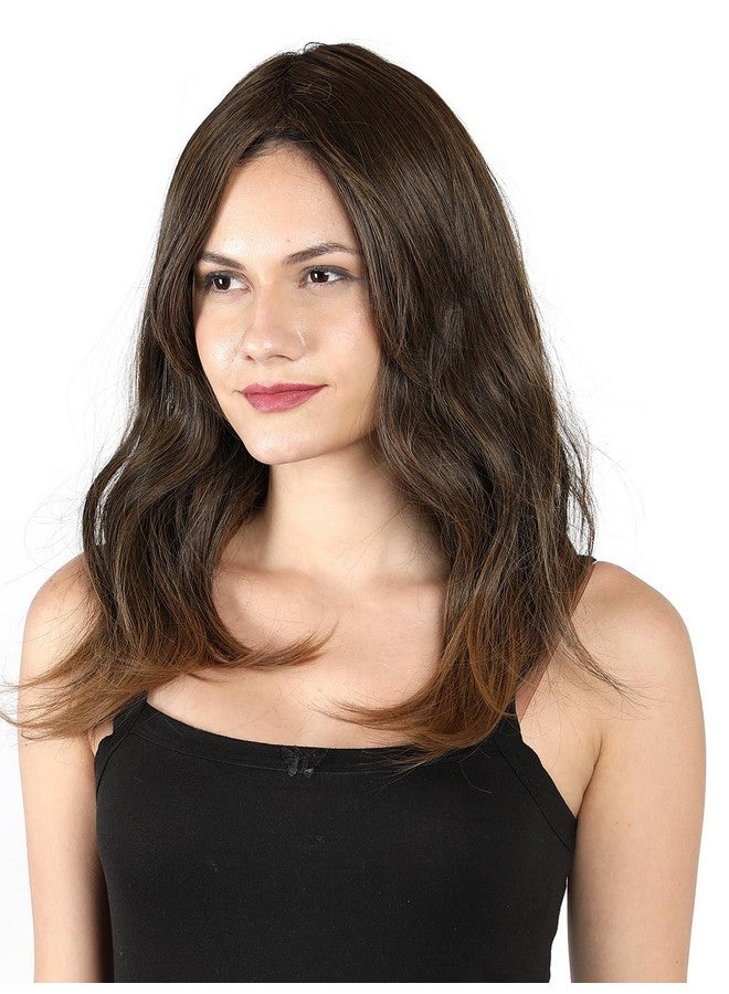 Thrift Bazaar Light Brown Full Head Hair Wigs centerparted For Women Natural Brown Straight Hair Wig synthetic wig (16 inch) - Image 2