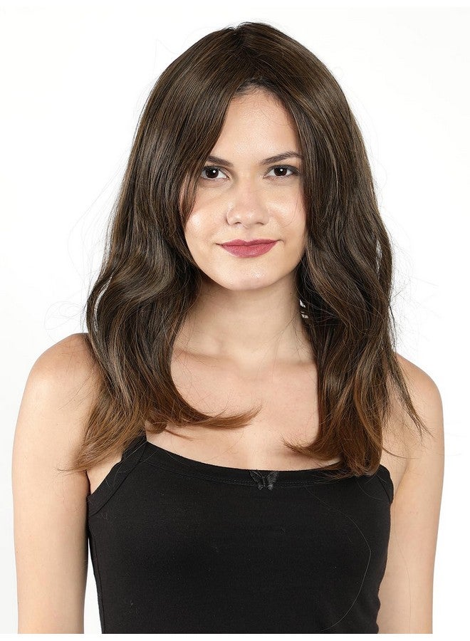 Thrift Bazaar Light Brown Full Head Hair Wigs centerparted For Women Natural Brown Straight Hair Wig synthetic wig (16 inch) - Image 1