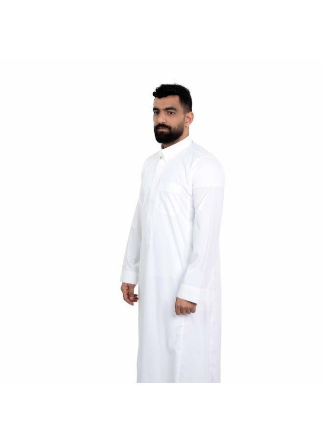 FIDCHY Saudi Men’s Luxury Thobe Qallab Style – Plain Cuffs – Premium Fabric with Elegant Modern Fit - Image 2