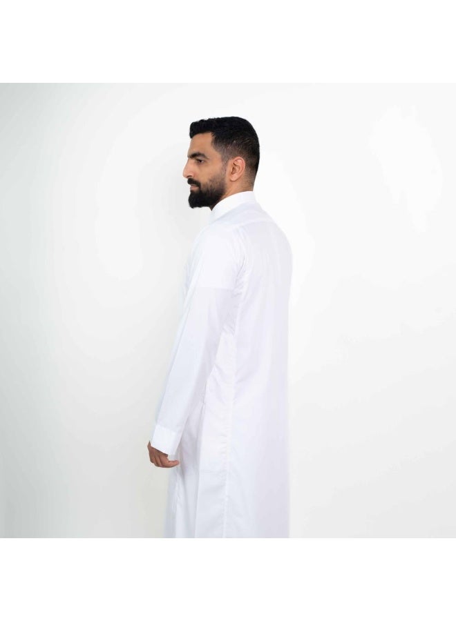 FIDCHY Saudi Men’s Luxury Thobe Qallab Style – Plain Cuffs – Premium Fabric with Elegant Modern Fit - Image 1