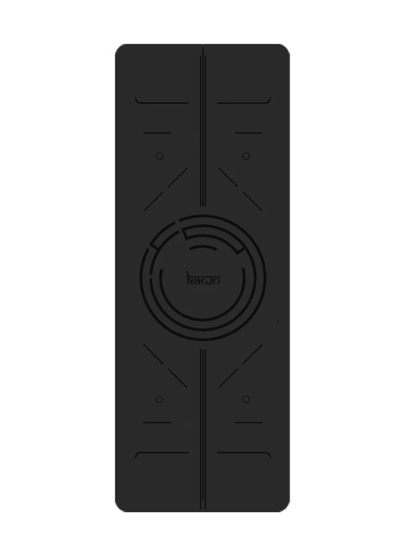 كون.يوغا Black Mat. Non-Slip. Strap Included. High Performance Material Exercise Mat Ideal For Hiit, Plates, Yoga And Other Workouts