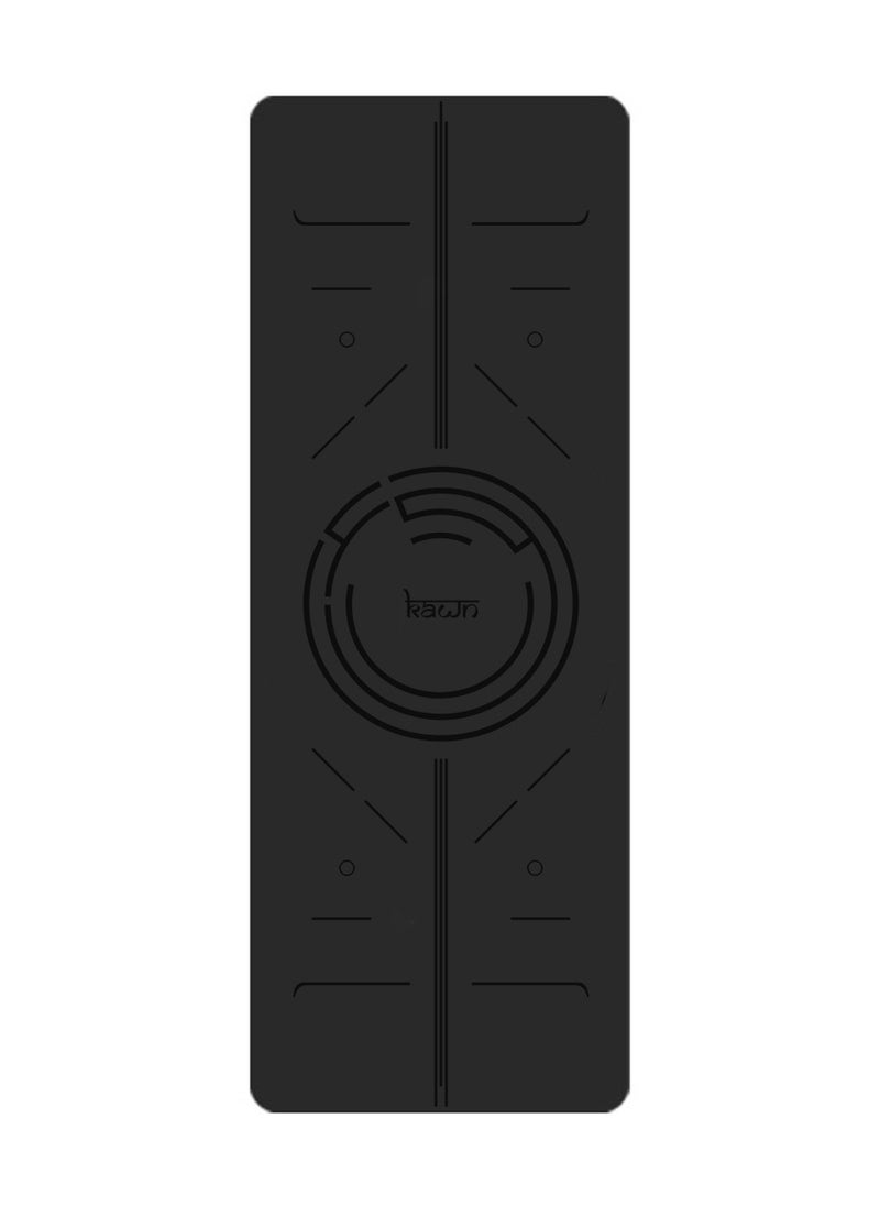 KAWN.YOGA - Black Mat. Non-Slip. Strap Included. High Performance Material Exercise Mat Ideal For Hiit, Plates, Yoga And Other Workouts - Image 1