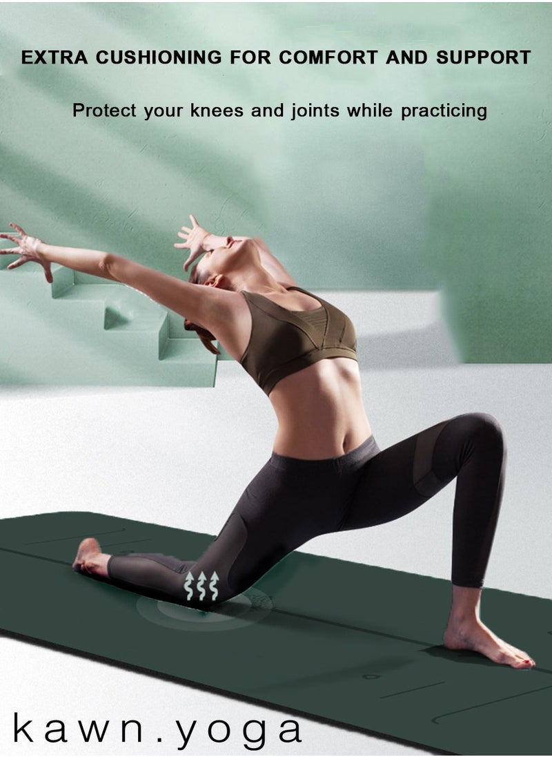 KAWN.YOGA - Black Mat. Non-Slip. Strap Included. High Performance Material Exercise Mat Ideal For Hiit, Plates, Yoga And Other Workouts - Image 1