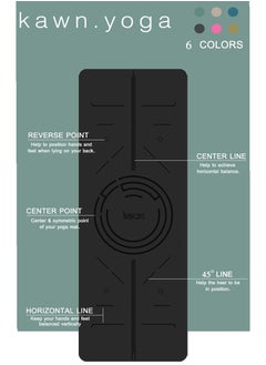KAWN.YOGA Black Mat. Non-Slip. Strap Included. High Performance Material Exercise Mat Ideal For Hiit, Plates, Yoga And Other Workouts  - Image 2