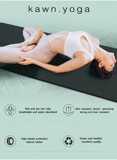 KAWN.YOGA Black Mat. Non-Slip. Strap Included. High Performance Material Exercise Mat Ideal For Hiit, Plates, Yoga And Other Workouts  - Image 5
