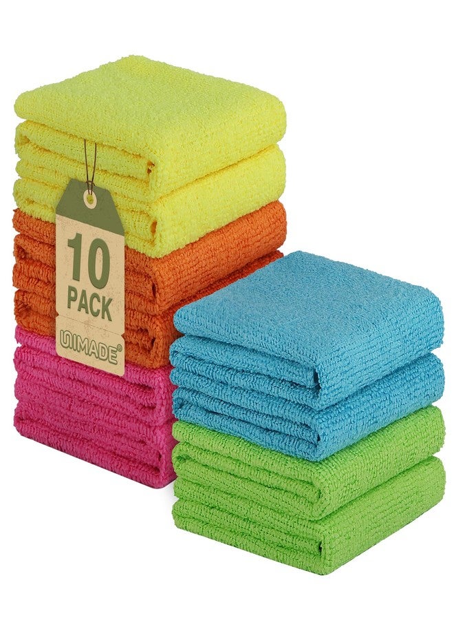 UNIMADE Microfiber Cleaning Cloth, 10 Pack Reusable Microfiber Towels for Cars Lint Free Cleaning Shop Towel Rags for Home Kitchen Automotive Bar Mechanic Restaurant Garage, 11.5"x 11.5", Multicolor - Image 1