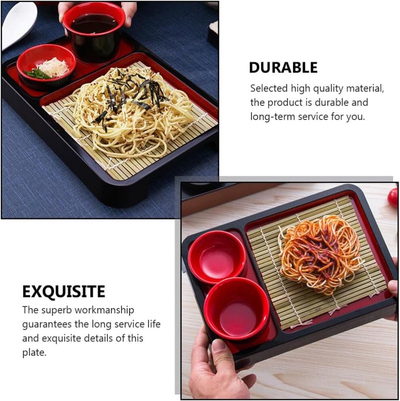 OSALADI Japanese Soba Noodle Plates Sushi Plate Set Cold Noodle Plate With Dipping Cup Sushi Serving Tray For Kitchen Restaurant - Image 5