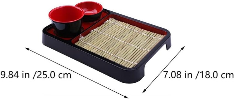OSALADI Japanese Soba Noodle Plates Sushi Plate Set Cold Noodle Plate With Dipping Cup Sushi Serving Tray For Kitchen Restaurant - Image 2