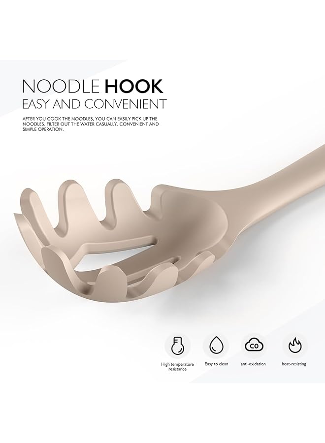 يو-هومي مجموعة أدوات طبخ من السيليكون مكونة من 7 قطع مع حامل للمطبخ، مجموعة أدوات مطبخ مقاومة بمقبض خشبي لأواني الطبخ غير اللاصقة، مجموعة أدوات طبخ، أدوات مطبخ خالية من مادة BPA - Image 5