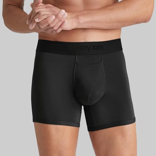 Tommy John Men's Trunk 4” Underwear, Second Skin Boxers with Supportive Contour Pouch, Soft Naturally Breathable Stretch Fabric Boxers for Men, Black/Turbulence/Dress Blues - 3 Pack, Medium - Image 2