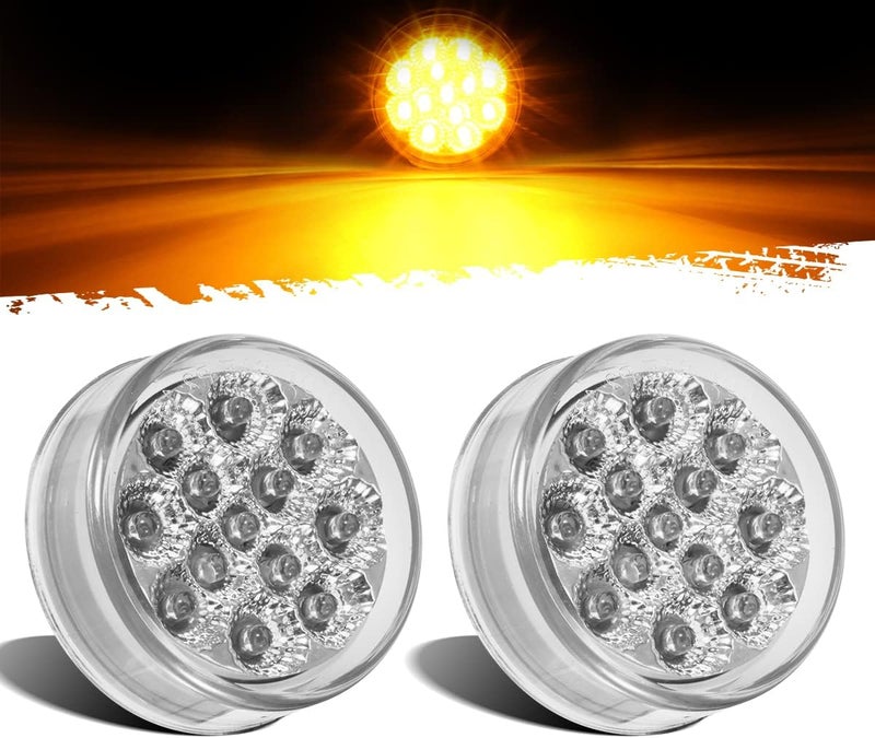 Partsam 2 Pcs 2.5" Round LED Side Marker Lights - Image 1