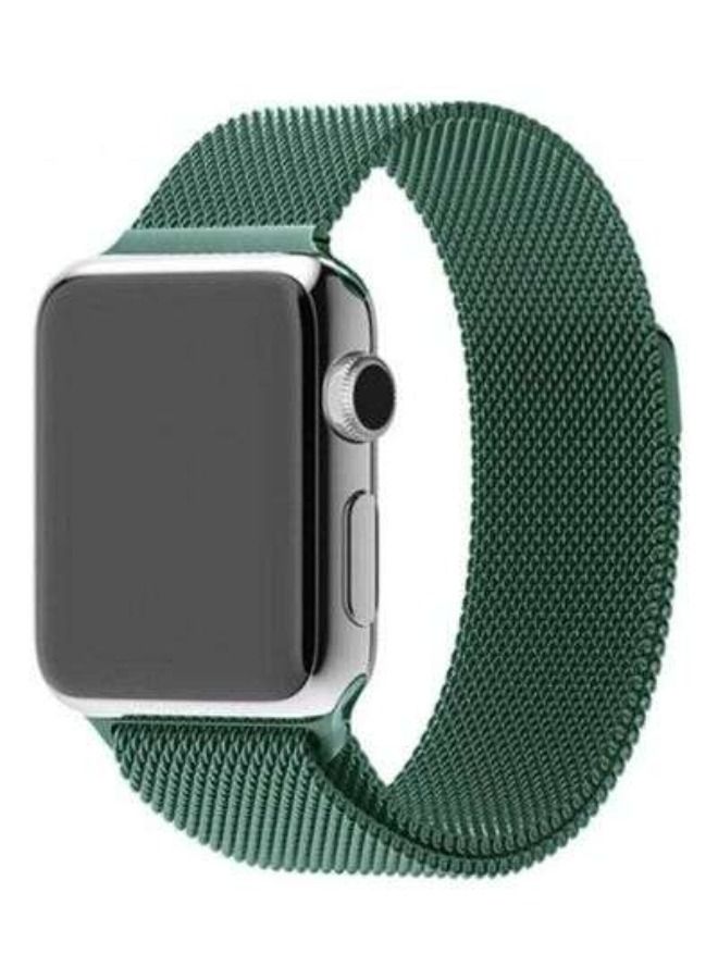 ACLIX Stainless Steel Milanese Loop Mesh Band for Apple Watch 7/6/SE/5/4/3/2/1 42mm/44mm/45mm Pine Green