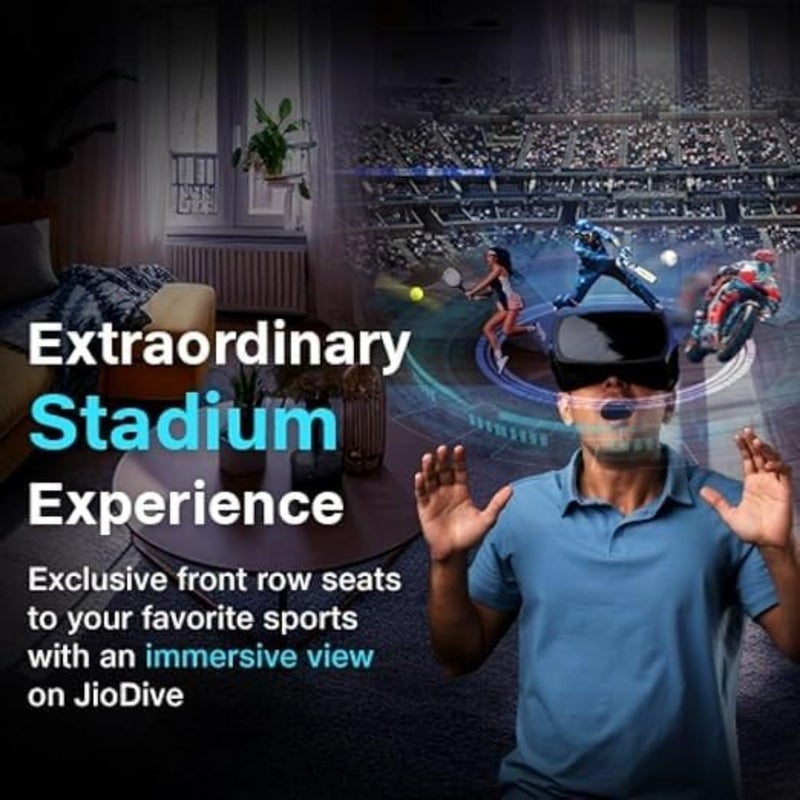 سماعة JioDive360 VR استمتع بلعبة الكريكيت المباشرة مثل TATA IPL وTATA WPL All Team India Matchs في 360 مقطع فيديو على YouTube 360 ​​بحجم شاشة 4.7-6.7 تم تجديد دعم الهاتف Android iOS - Image 4