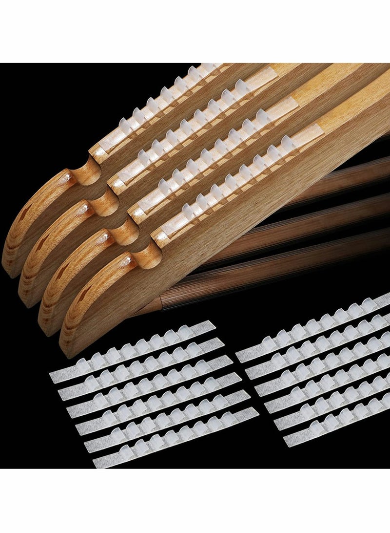 200 Pcs Non-Slip Rubber Hanger Grips for Wood Hangers, Clear Adhesive Clothes Hanger Strips with Fins for Jackets, Dresses, and Sweaters - Image 1