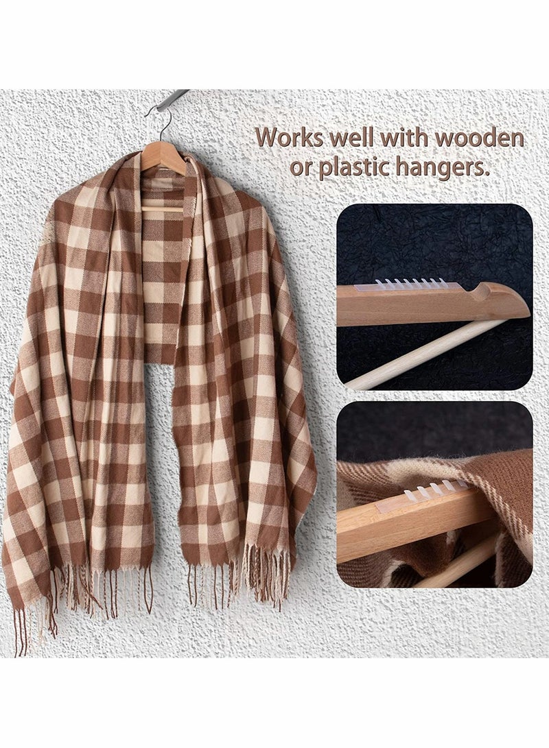 200 Pcs Non-Slip Rubber Hanger Grips for Wood Hangers, Clear Adhesive Clothes Hanger Strips with Fins for Jackets, Dresses, and Sweaters - Image 2