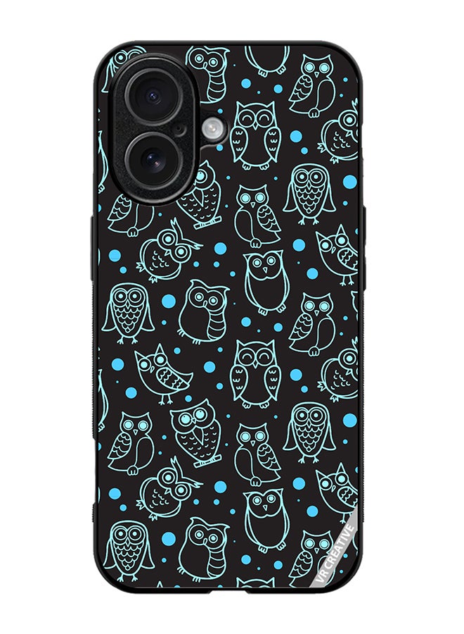 Protective Case Cover For Apple iPhone 17 Night Owl Stroke Design Multicolour