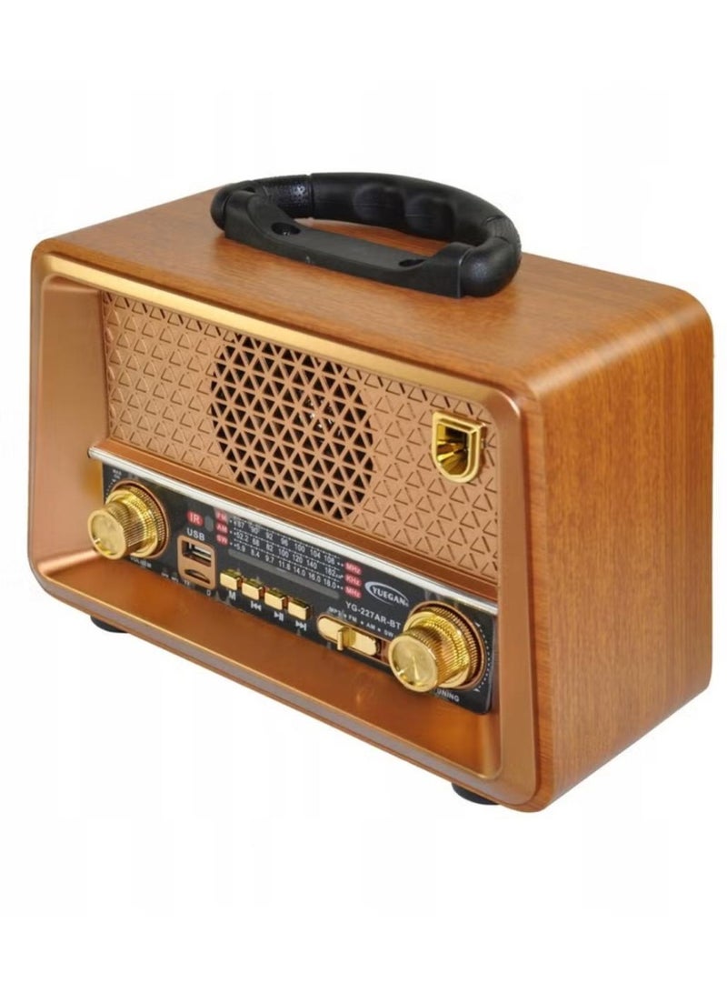 Denx Rechargeable HI-FI Radio with Remote Control, Large Capacity Battery, Portable, Retro Style FM Radio, Support Bluetooth, SD Card Slot, USB and AUX Port,DX2440  - Image 3