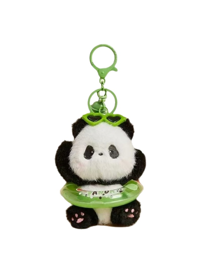 Cute Keychain, Plush Doll Gift, Cute Keychain, Backpack Accessories, Bag Accessories (Green And White Panda) - Image 1