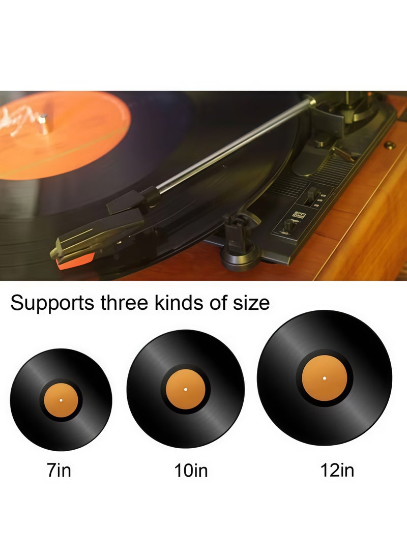 شو وو فونوغراف عتيق، مشغل أسطوانات فينيل محمول، فونوغراف أسطوانات دوارة عتيق، جرامافون جلدي خشبي عالي الجودة، مشغل أسطوانات فينيل عتيق لاسلكي يعمل بالبلوتوث، جرامافون عتيق مع مكبرات صوت، يمكن ربط البلوتوث وذاكرة USB، صوت ستيريو أسود من النوع الأوروبي - Image 5