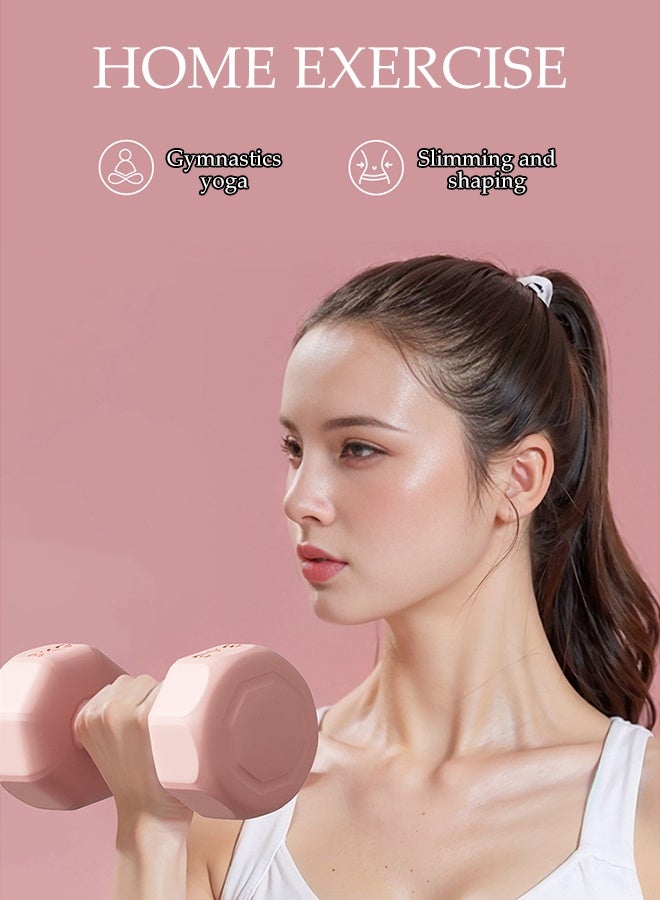 DUNISO 2 Pcs Dumbbells, Fitness Dumbbells, Weightlifting Dumbbells with Anti Slip Handles, Sturdy and Durable，Suitable For Fitness, Home Use, Exercise, Weightlifting, Yoga, 1.5KG Each，Pink - Image 3
